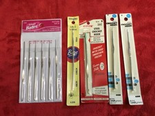 10 pc Steel Crochet Hook Lot Older but Still Packaged Boye Bates Wrights