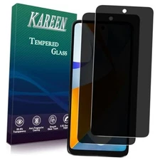  2 Pack Privacy Screen Protector for Motorola Moto G 5G (2024) Anti Spy Black