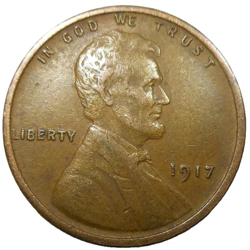 1917 P Lincoln Wheat Cent Good - Very Good (G-VG) Copper Average Circulated 1c