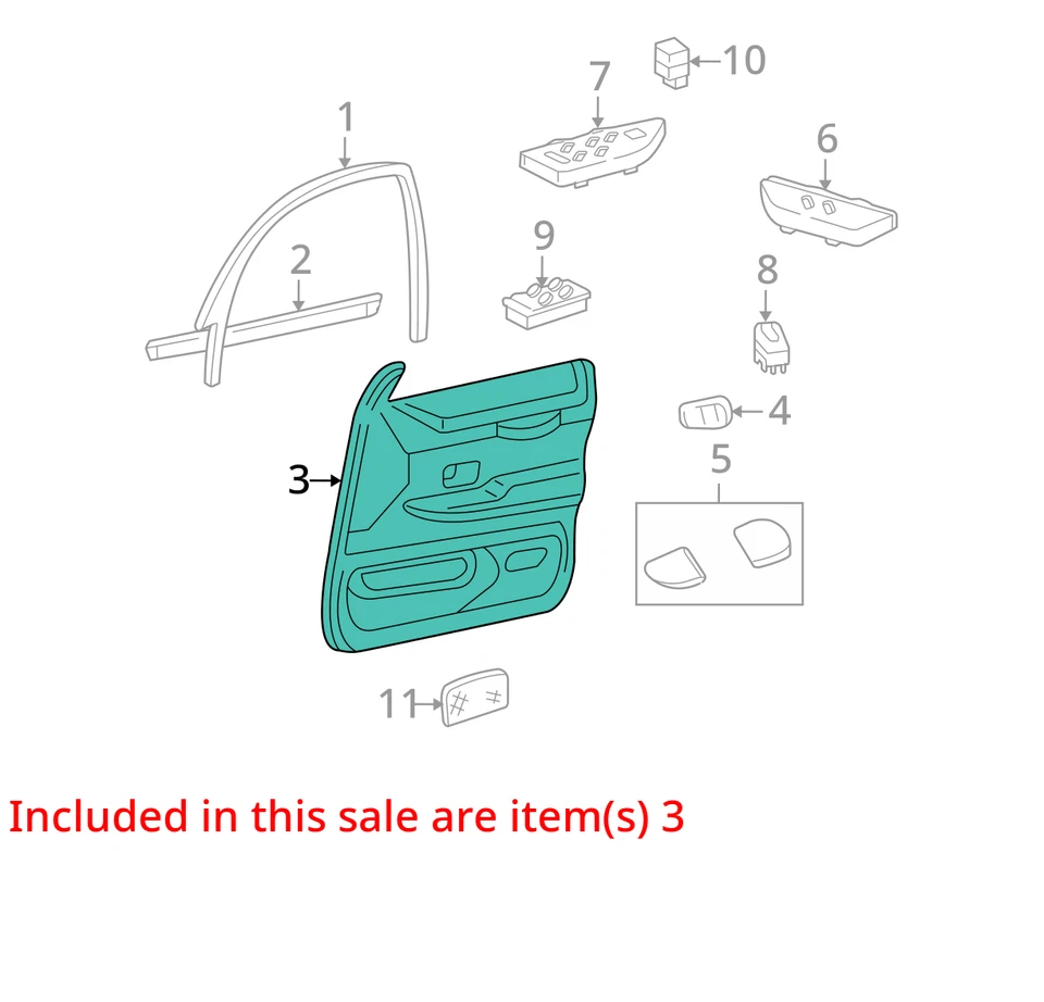 SE ADAPTA A 09-11 FORD CROWN VICTORIA PANEL ASM PUERTA MOLDURA 9W7Z5423943CB - NUEVO OEM Foto 3 de 4