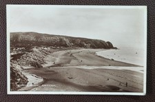 1952 RPPC Postcard Warren Beach Abersoch Wales Real Photo PWLLHELI Postmark