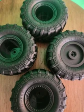 Monster Truck Wheel Rim Tires Set for Axial FMS and , 70 * 38mm, MT1012Black