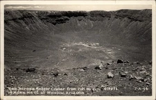 RPPC Meteor Crater Winslow Arizona view vintage postcard v779