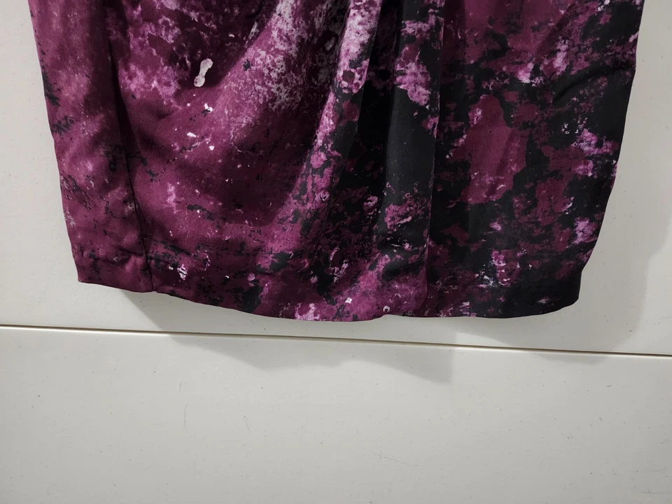 Rag Bone Skirt Womens 2 Purple Pencil Straight Faux Wrap Belt 100% Silk Artsy - Image 2 of 4