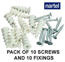 PLASTERBOARD NYLON FIXINGS SELF DRILL CAVITY WALL SPEED ANCHOR PLUGS AND SCREWS