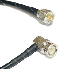 RFC195 Silver Mini UHF Male to BNC MALE ANGLE Coax RF Cable USA Lot