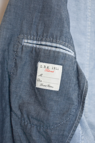 L.B.M 1911 Luxury Denim Blue Linen Blazer Jacket- 50 - Picture 7 of 8