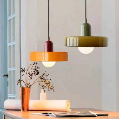 BRANDED Nordic Glass Pendant Light Candy Color Single Head Lamp For Living Room Bedroom