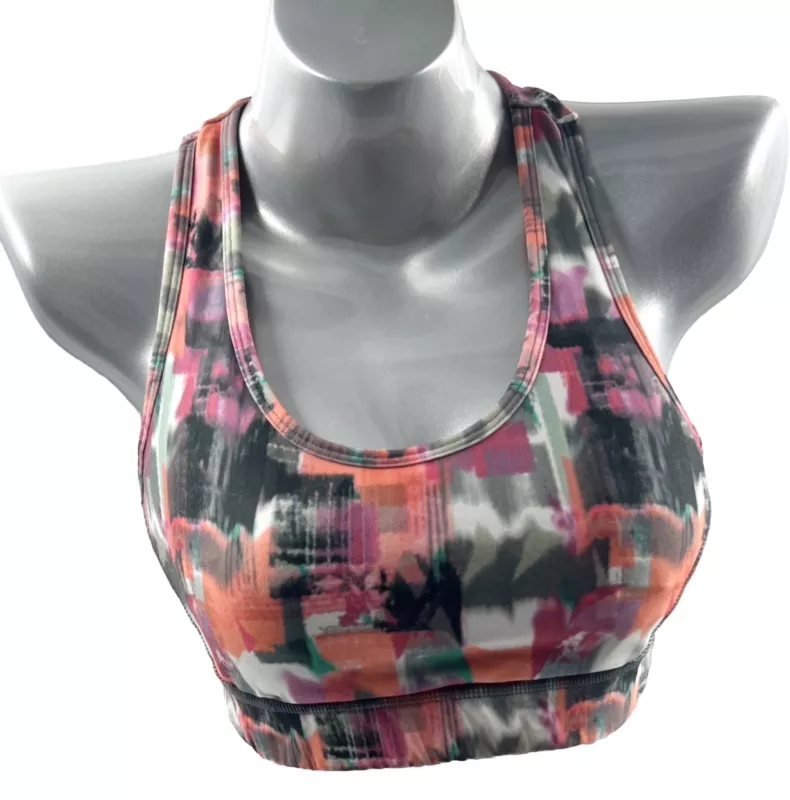 mpg abstract print removable padding gym tank-bra