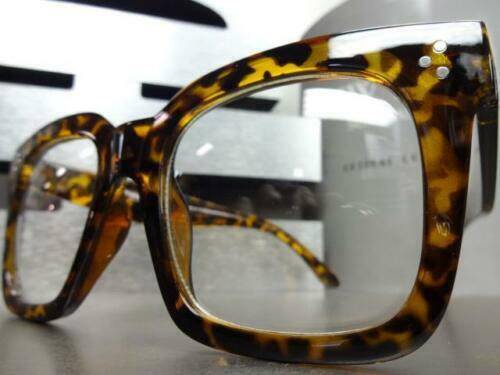 Mens Women CLASSIC VINTAGE RETRO Style Clear Lens EYE GLASSES Thick Square Frame - Picture 15 of 15