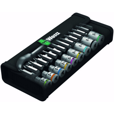 Wera - 8100 SA 8 Zyklop Metal-Knarrensatz, Umschalthebel, 1/4''-Antrieb, metrisch