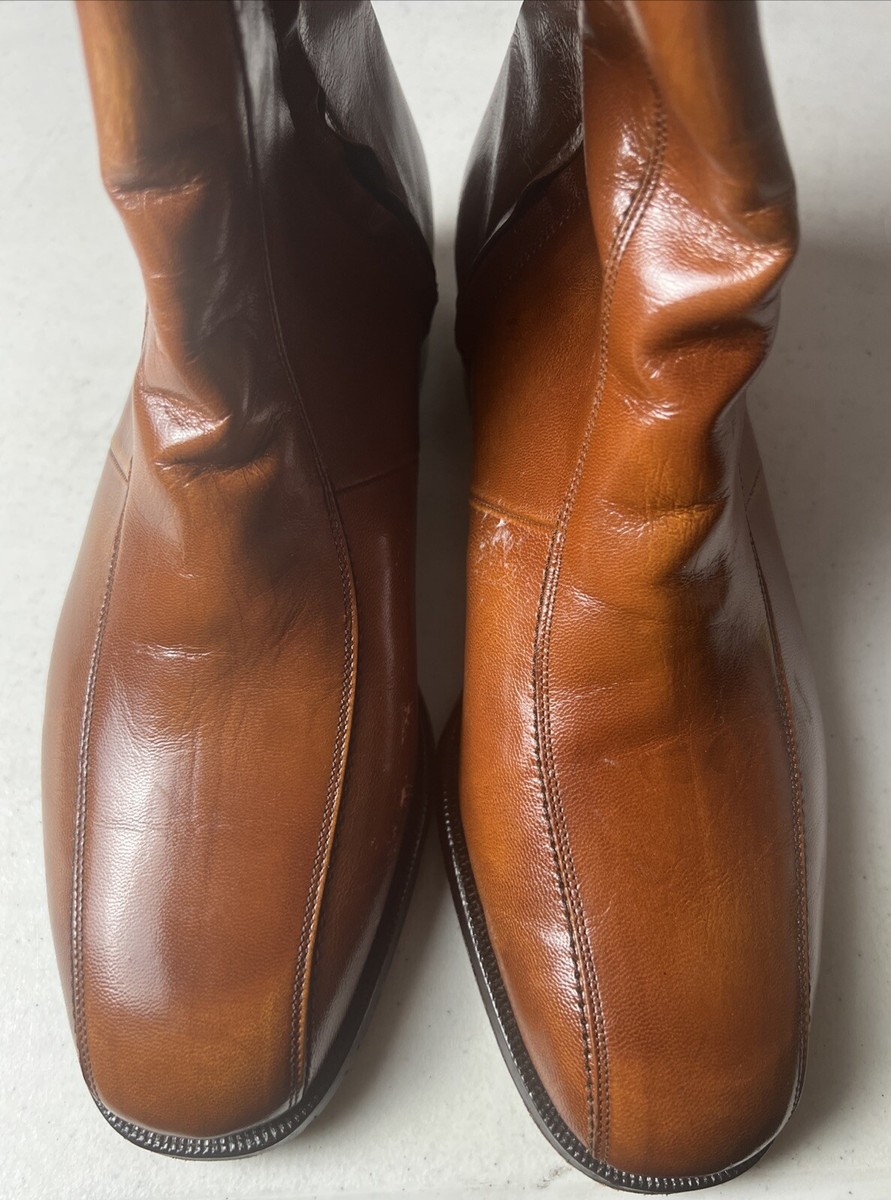 Florsheim Imperial Mens 7 1/2 3E 93164 Stuart Gold Ankle Zipped