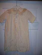 Vintage Little Folks Giftwear Silky Beige 4 Piece Christening Outfit 1960's