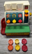 Fisher Price Cash Register Toy 6 Coins Works Homeschool Preschool Vintage