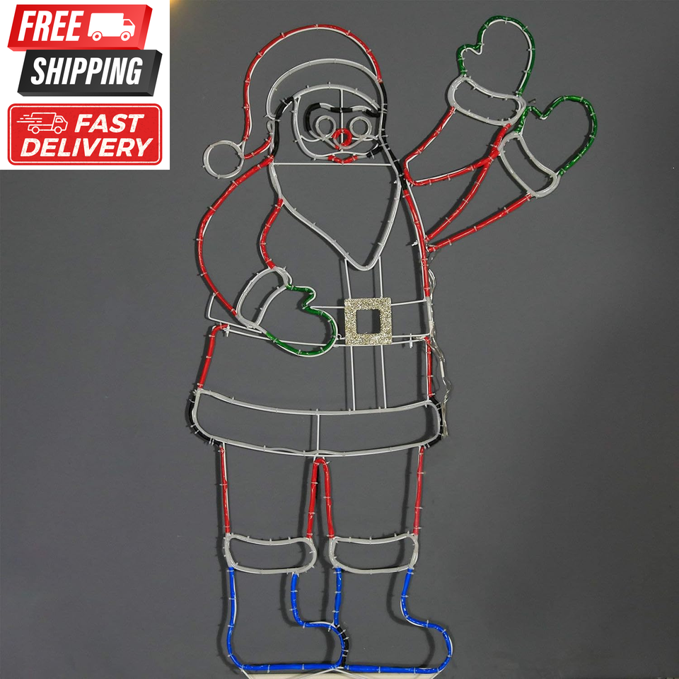 5Ft 273 LED Santa Claus Light with Controller, Colorful Neon Light for
