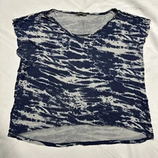 Dex Women’s Sleeveless Blouse Tie Dye Blue Gray Size Medium