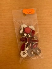 Bottoni Organetto Fisarmonica tasti a vite ROSSO bordato Argento