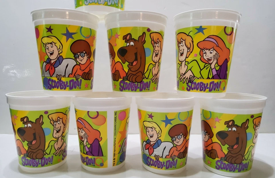 8 tazas de plástico Scooby Doo Hallmark fiesta de cumpleaños 1998 Hanna Barbera 17 oz  Foto 2 de 4