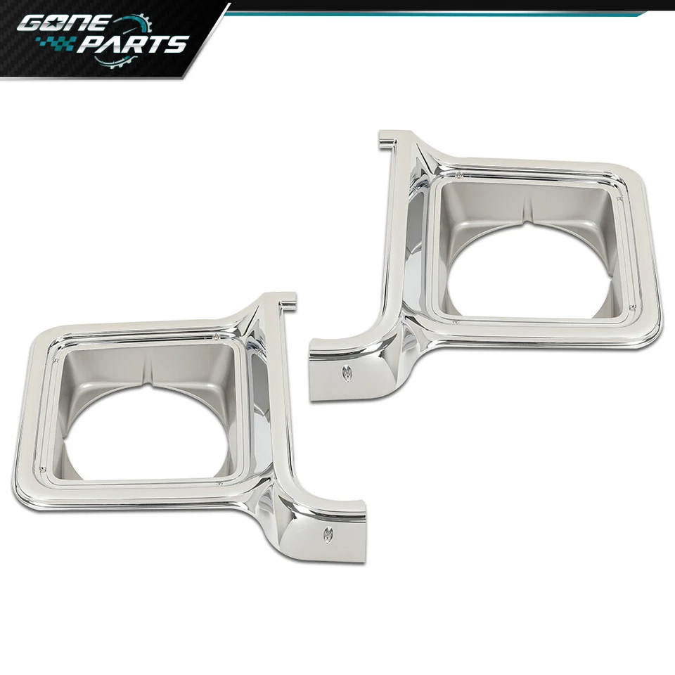 Chrome Headlight Bezel Trim Silver Headlamp Door Fit For 1973-1978 Chevy GMC Foto 4 de 4
