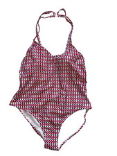 Kona Sol woman's 1 pc bathing suit swimwear Size 16 blue red NEW 46 comfort