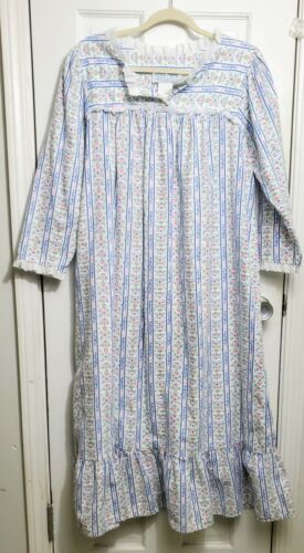 Vintage LANZ OF SALZBURG LONG FLANNEL Nightgown F… - image 1