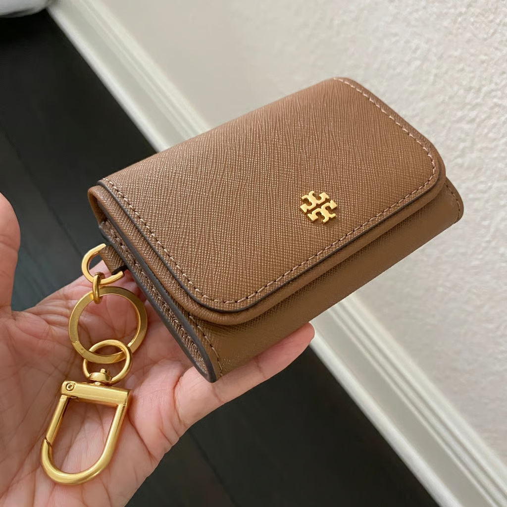 Tory Burch EMERSON FLAP CARD CASE Moose 157146, $160 | eBay