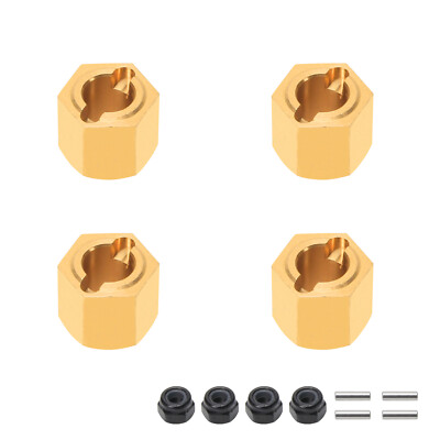 RCAWD Brass Extension Wheel Hex Hub & Wheel Nuts for 1/24 FMS FCX24 RC Car