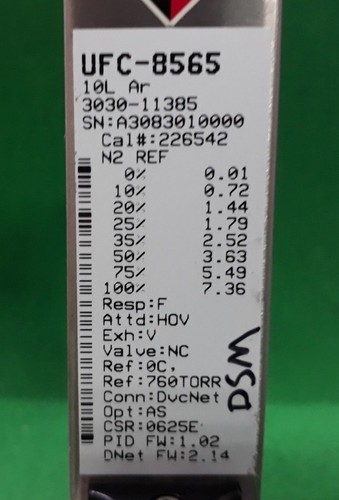 AMAT 3030-11385 UFC-8565 10L AR Gas MFC Mass Flow Controller Control Modu, USED - Picture 3 of 4