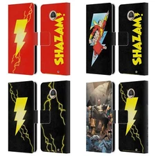 OFFICIAL JUSTICE LEAGUE DC COMICS SHAZAM LEATHER BOOK CASE FOR MOTOROLA PHONES