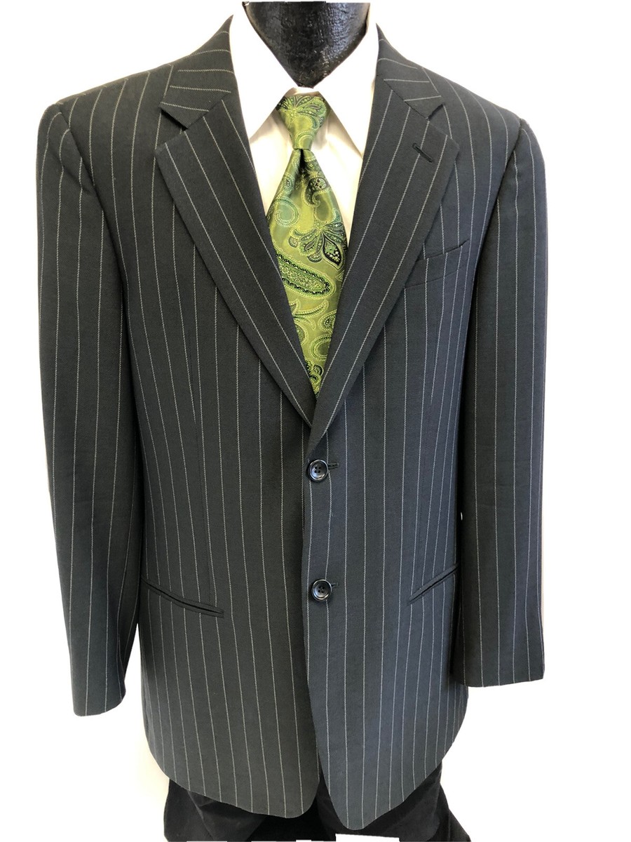 ARMANI COLLEZIONI GIORGIO スーツ B10328 Giorgio Armani Collezioni Black Sport Coat CHALK STRIPE