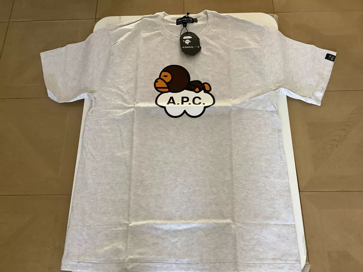 AUTHENTIC A BATHING APE BAPE x APC MILO RELAXED FIT TEE T SHIRT GRAY XL NEW  MENS