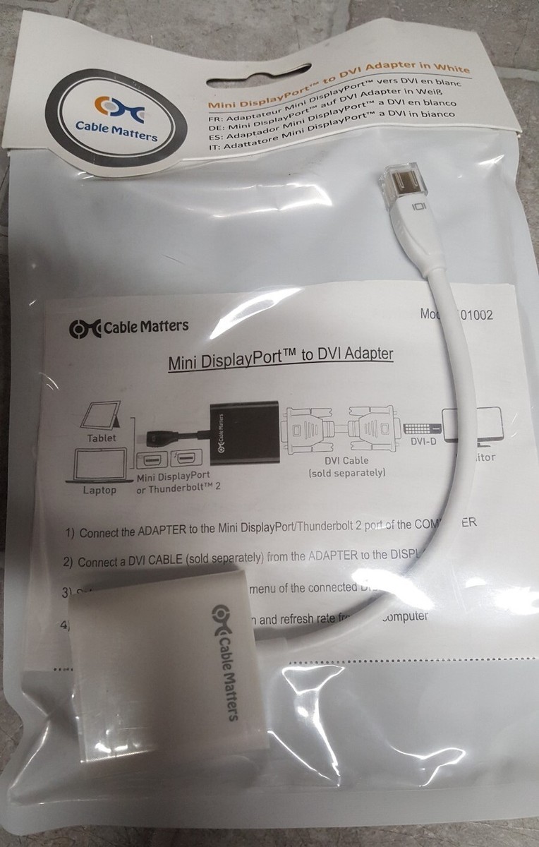 NEW Cable Matters Gold Plated Mini DisplayPort/Thunderbolt to DVI