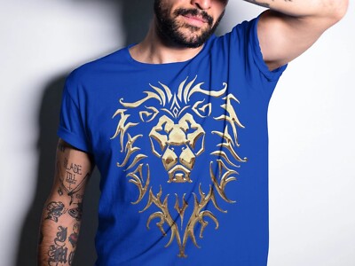 World of Warcraft Gaming Logo Alliance Metallic-Crest Epic Gamer Herren T-Shirt