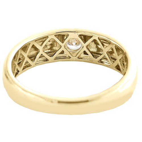 10K Yellow Gold Solitaire Diamond Men's Wedding Band Anniversary Ring 1/4 Ct. - Picture 4 of 5