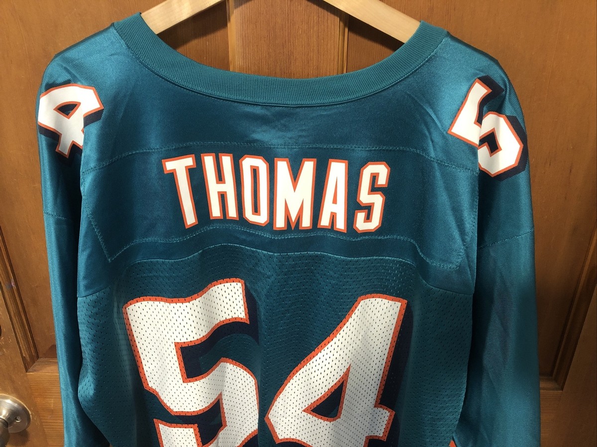 Zach Thomas #54 Miami Dolphins Large Rare Aqua/Blue Jersey Zach Thomas #54 Miami Dolphins Large Rare Aqua/Blue Jersey
