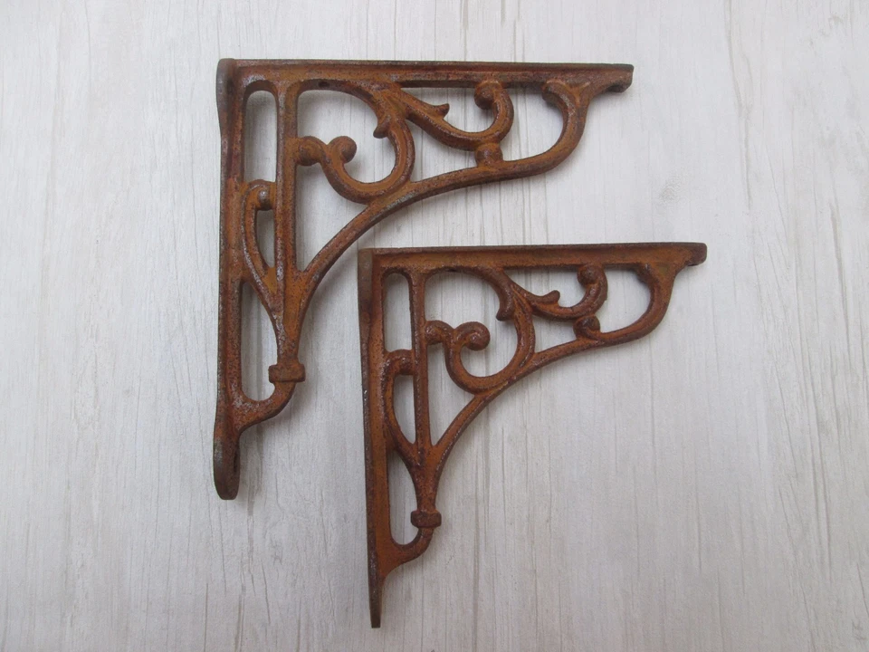 IRONMONGERY WORLD 1 X Cast Iron Victorian Style Scroll Shelf Support Book Bracket