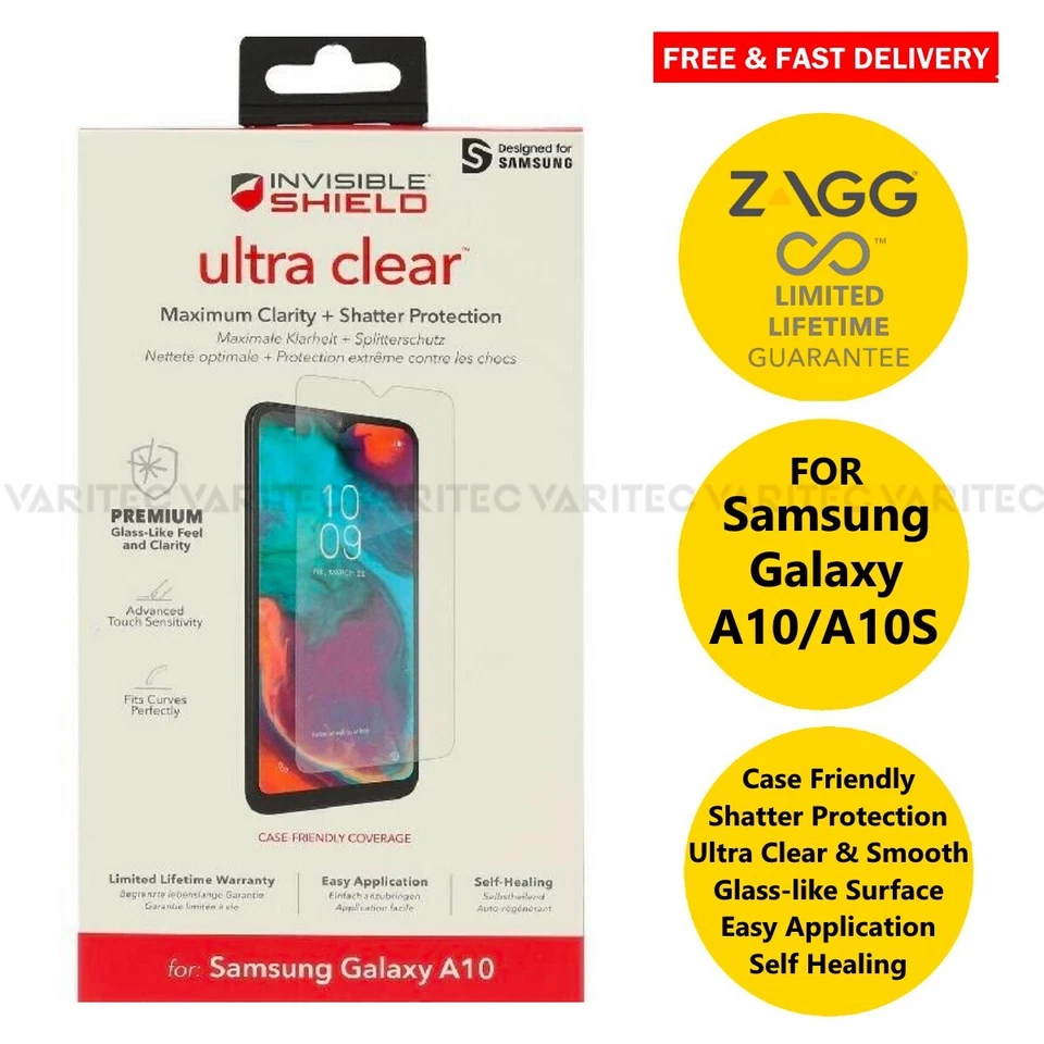 A10 Clear Silicone Case Cover + Zagg Film Screen Saver for Samsung Galaxy A10 - Image 3 of 4