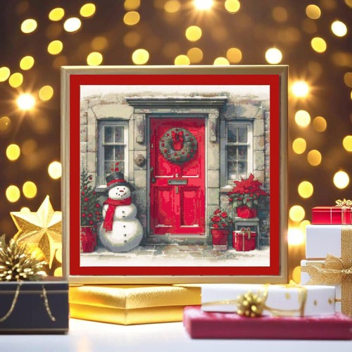 Winter Welcome: A Festive Doorway! Cross Stitch Paper Printed Pattern Christmas! - Picture 12 of 12