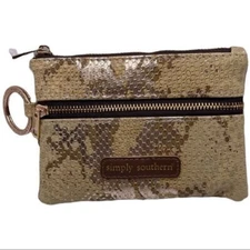 NWT Simply Southern Snakeskin Mini Zip Wallet