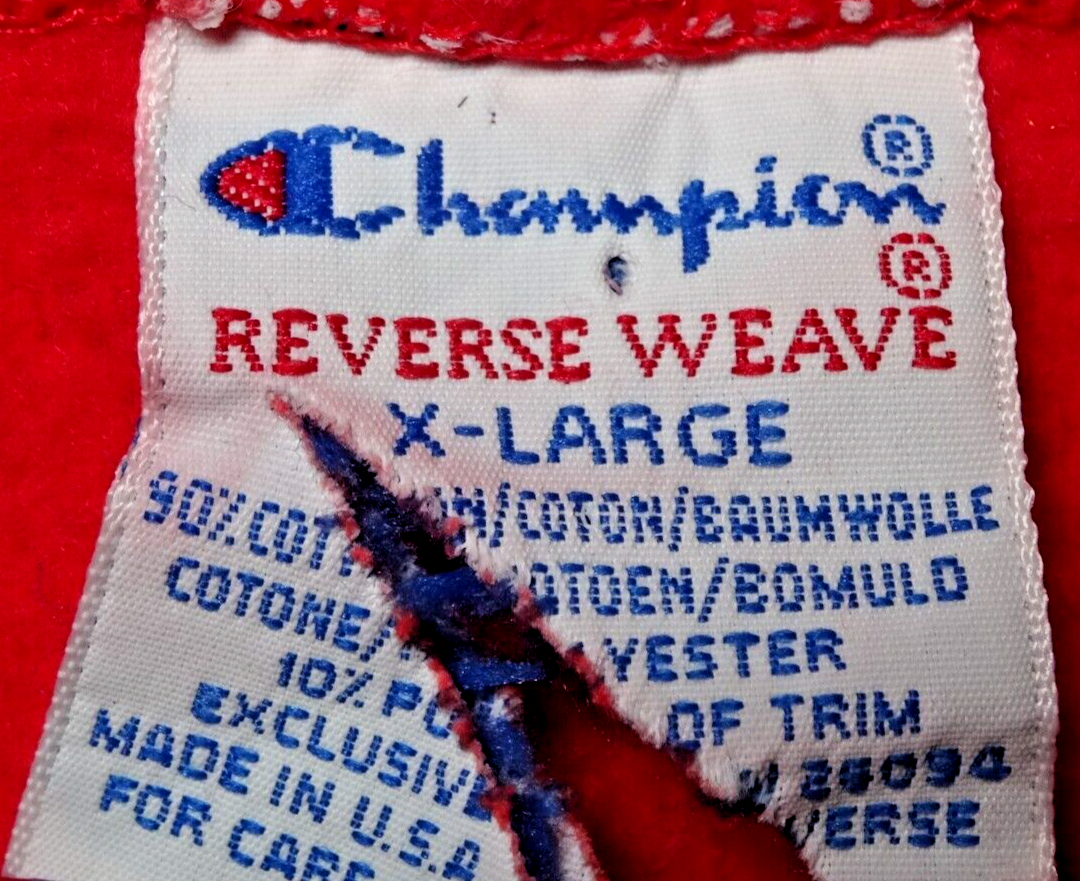 Vintage 90s Champion Reverse Weave Sweatshirt Hoodie XL Men Red