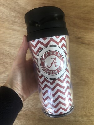 Whirley Travel Cup Thermos Alabama Crimson Tide Bama Football Red Chevron