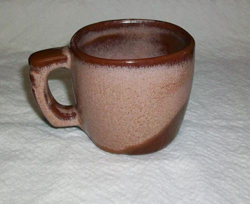 Oklahoma Pottery Vintage MCM FRANKOMA Plainsman Coffee Cup Mug 5C Brown Satin