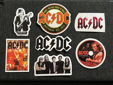Lot 7 AC/DC 1" to 2 7/8" Band Logo STICKERS Fast FREE SHIP Angus Young