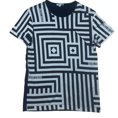 Bikkembergs Men's Cotton Short Sleeve T-Shirt Black/White Italy • Small - Picture 2 of 7