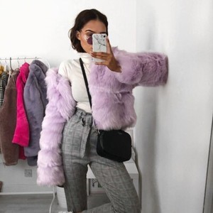lavender fluffy jacket