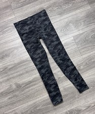 Spanx High Rise Crop Leggings Black Gray Camo Seamless Shaping Pants M