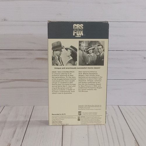 Casablanca VHS 1942 Romance Drama Humphrey Bogart Ingrid Bergman 84 Release - Picture 2 of 12