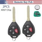 2 For 2008 2009 2010 Toyota Corolla Keyless Remote Entry Control Key Fob GQ4-29T