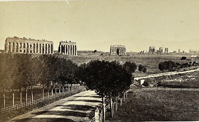 Albumen Print Photo Aqua Claudia Aqueduct Roman Campagna Rome Italy