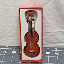 Kurt S. Adler Violin Christmas Ornament Wooden Brown Original Box Open Box Music